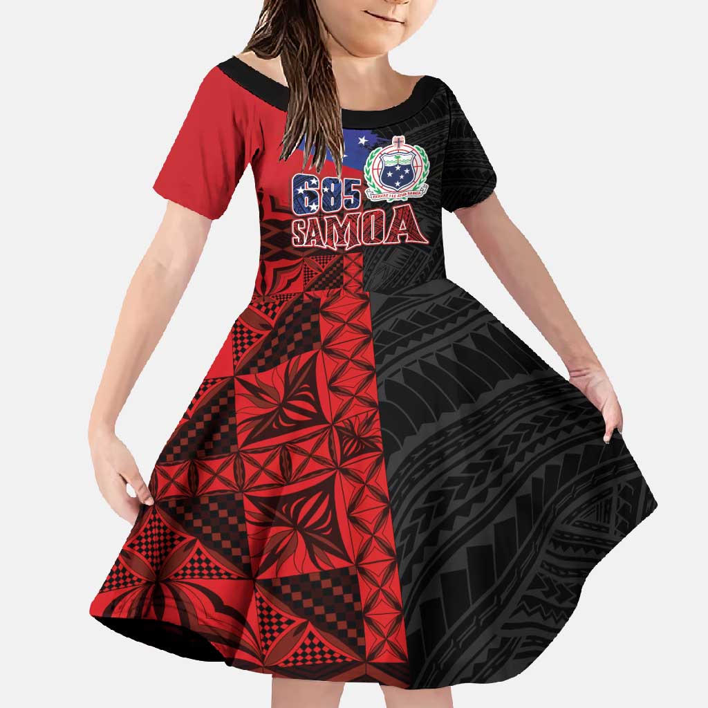 Personalised Samoa 685 Family Matching Mermaid Dress and Hawaiian Shirt Siapo Pattern and Samoa Flag Design