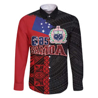 Personalised Samoa 685 Family Matching Off The Shoulder Long Sleeve Dress and Hawaiian Shirt Siapo Pattern and Samoa Flag Design