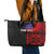 Personalised Samoa 685 Leather Tote Bag Siapo Pattern and Samoa Flag Design