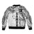 Samoa 685 Art Traditional Tattoo Pattern Bomber Jacket White Color