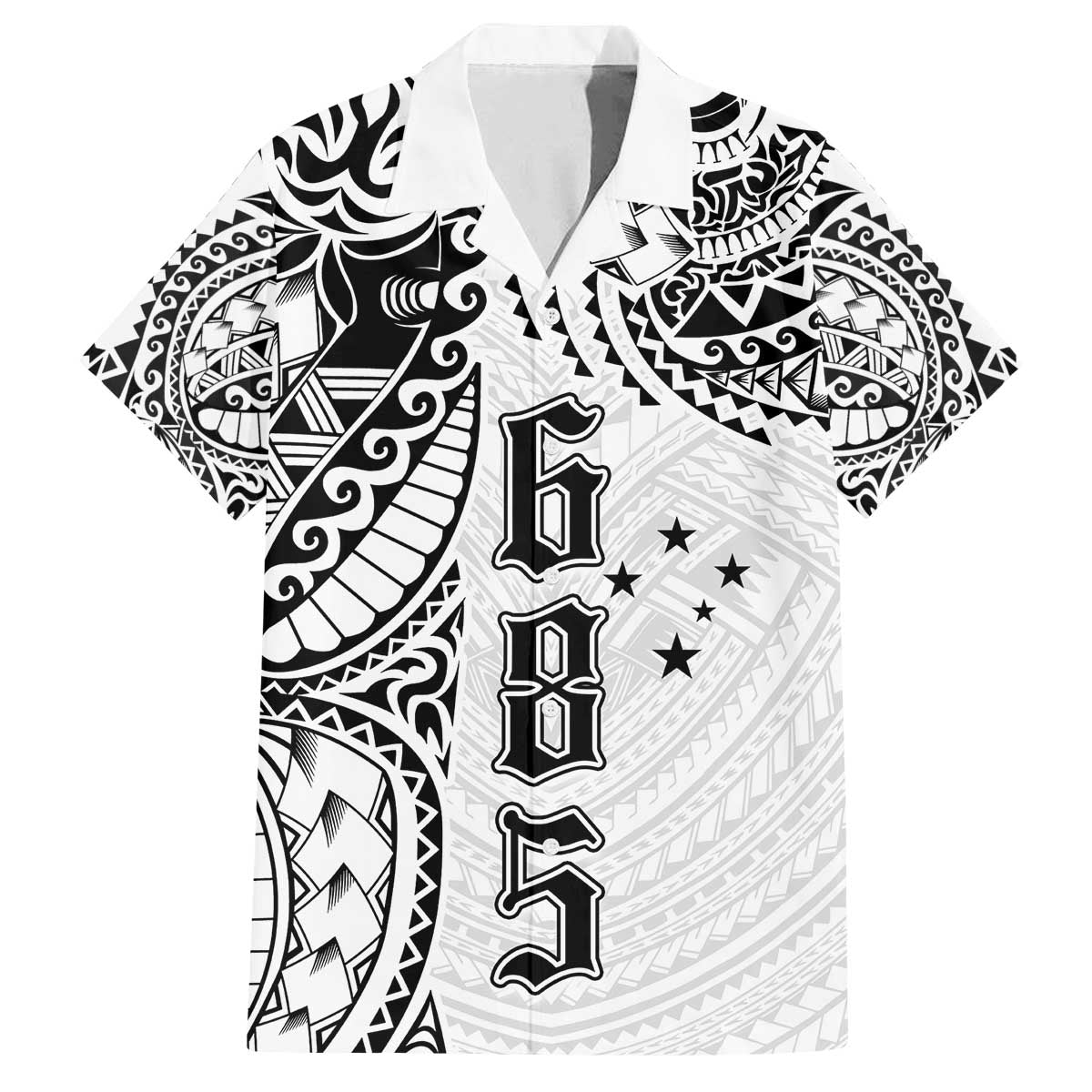 Samoa 685 Art Traditional Tattoo Pattern Family Matching Puletasi and Hawaiian Shirt White Color