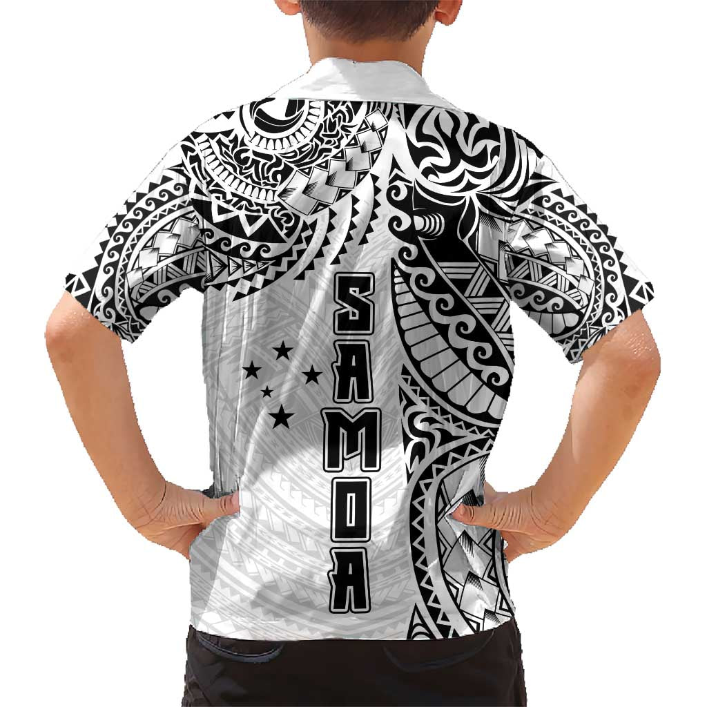 Samoa 685 Art Traditional Tattoo Pattern Kid Hawaiian Shirt White Color