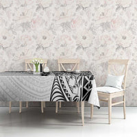 Samoa 685 Art Traditional Tattoo Pattern Tablecloth White Color