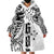 Samoa 685 Art Traditional Tattoo Pattern Wearable Blanket Hoodie White Color