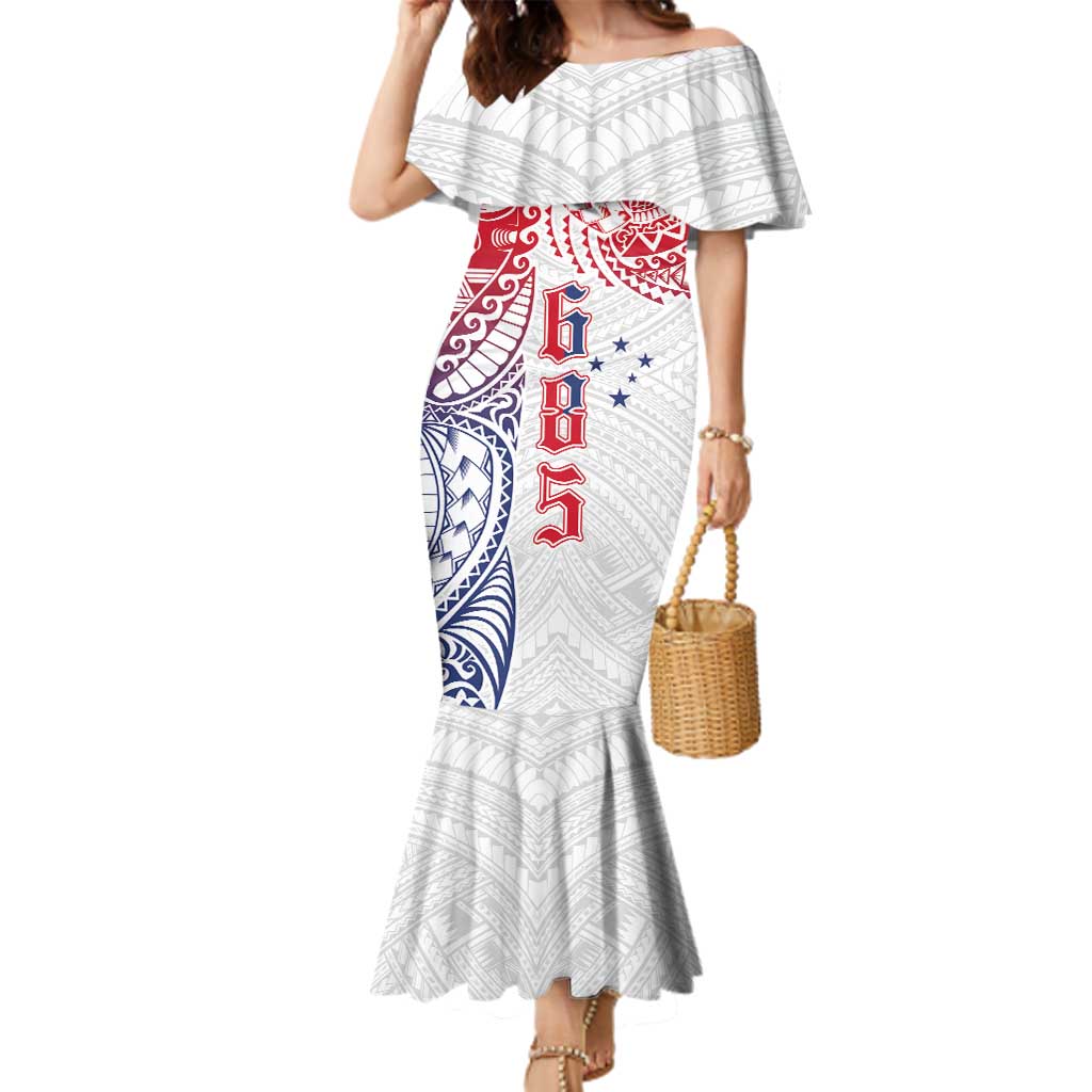 Samoa 685 Art Traditional Tattoo Pattern Family Matching Mermaid Dress and Hawaiian Shirt Gradient Color