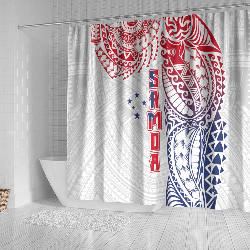 Samoa 685 Art Traditional Tattoo Pattern Shower Curtain Gradient Color