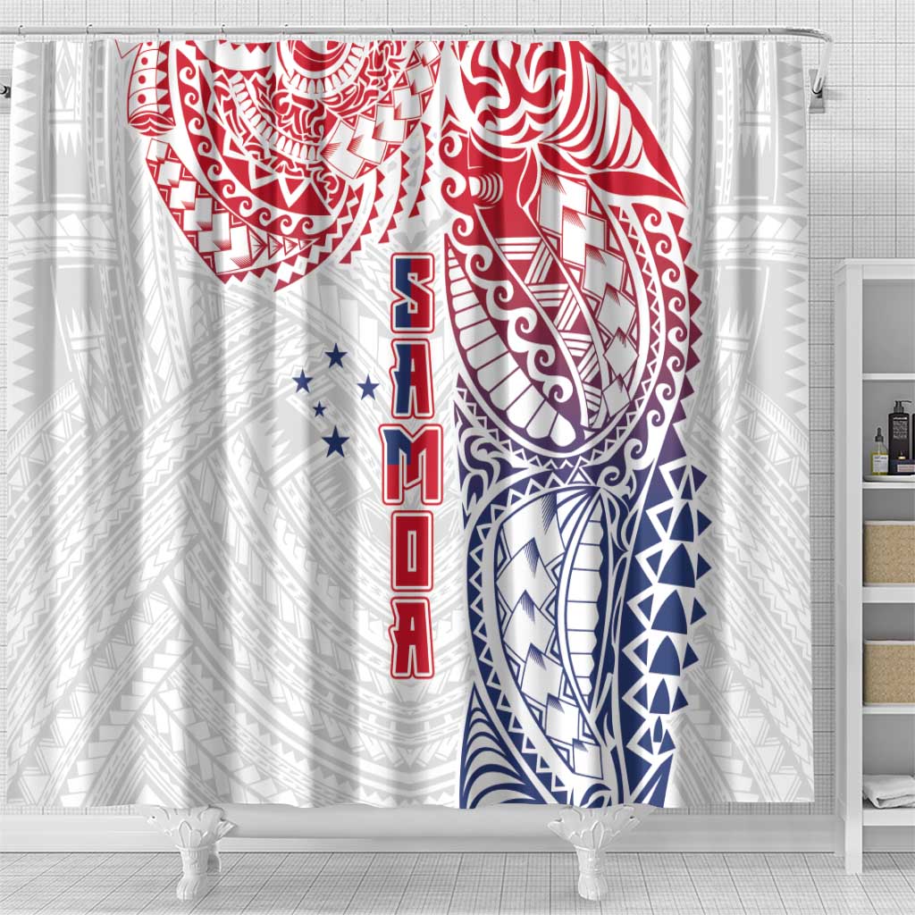 Samoa 685 Art Traditional Tattoo Pattern Shower Curtain Gradient Color