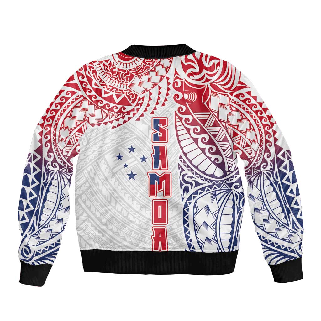 Samoa 685 Art Traditional Tattoo Pattern Sleeve Zip Bomber Jacket Gradient Color