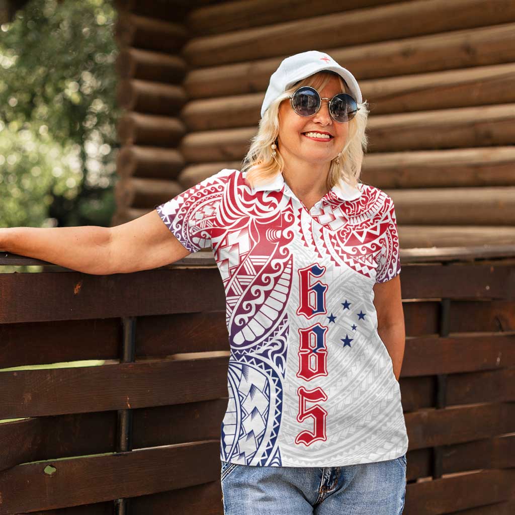 Samoa 685 Art Traditional Tattoo Pattern Women Polo Shirt Gradient Color