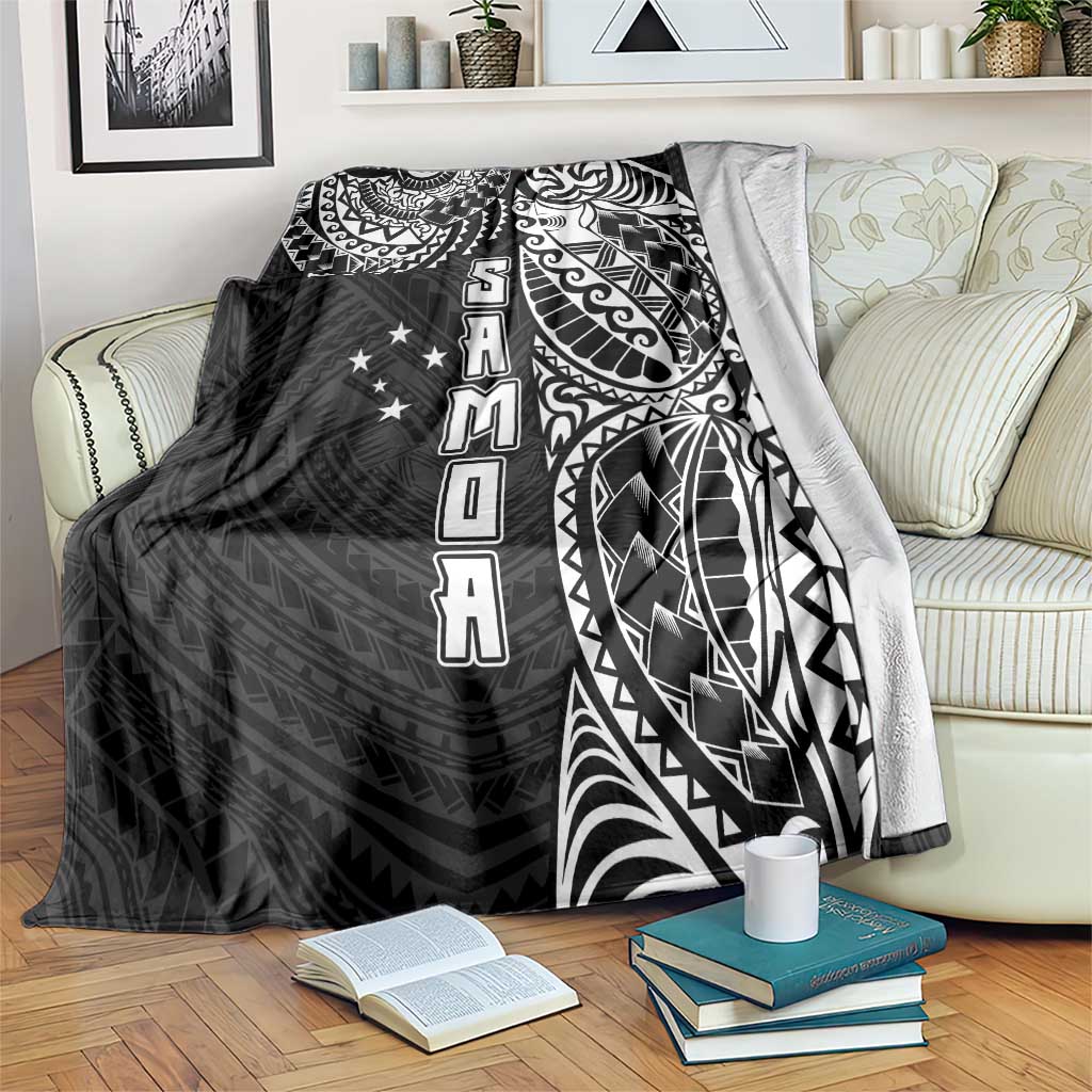 Samoa 685 Art Traditional Tattoo Pattern Blanket Black Color