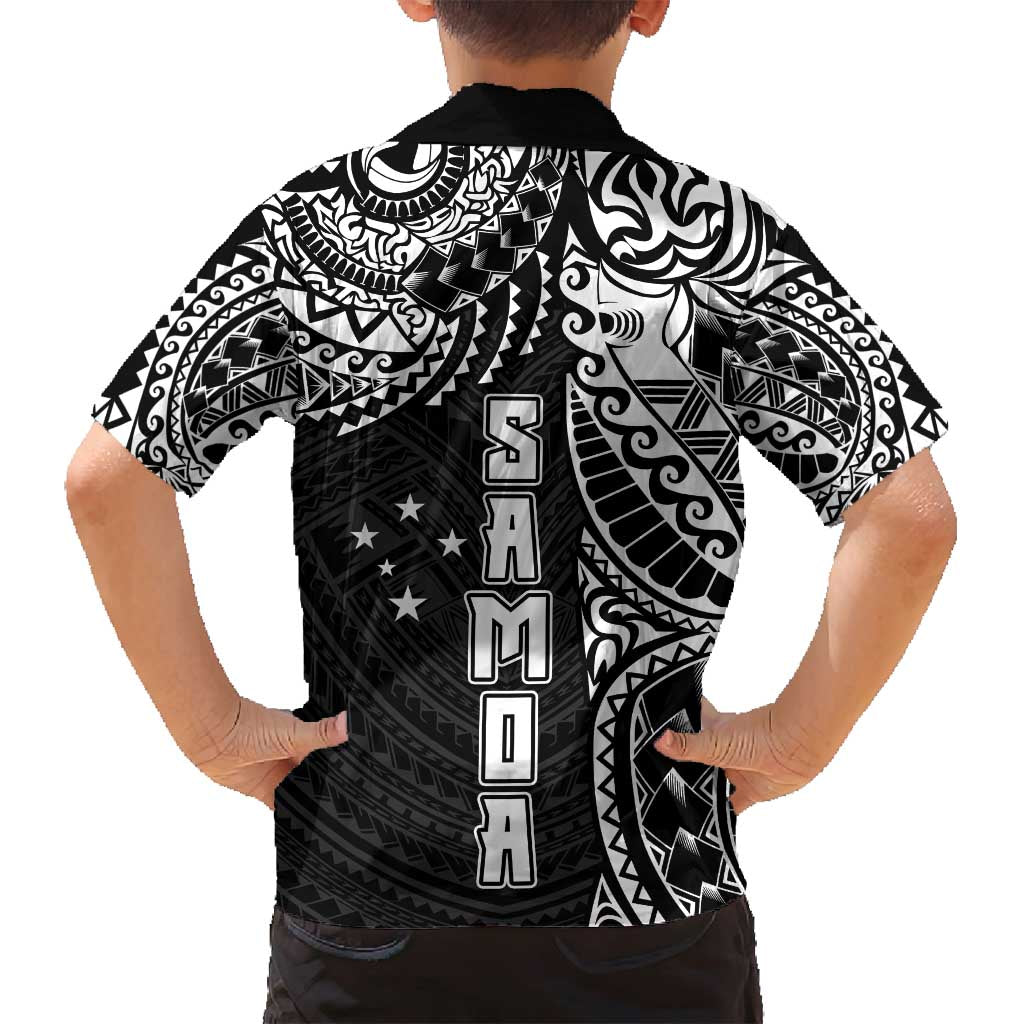 Samoa 685 Art Traditional Tattoo Pattern Family Matching Tank Maxi Dress and Hawaiian Shirt Black Color