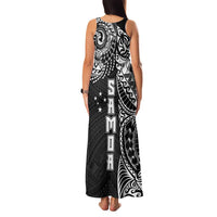Samoa 685 Art Traditional Tattoo Pattern Family Matching Tank Maxi Dress and Hawaiian Shirt Black Color