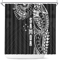 Samoa 685 Art Traditional Tattoo Pattern Shower Curtain Black Color