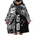 Samoa 685 Art Traditional Tattoo Pattern Wearable Blanket Hoodie Black Color