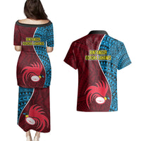 Bintangor Goroka Lahanis Rugby Couples Matching Puletasi Dress and Hawaiian Shirt Papua New Guinea Polynesian Tattoo LT03 - Polynesian Pride