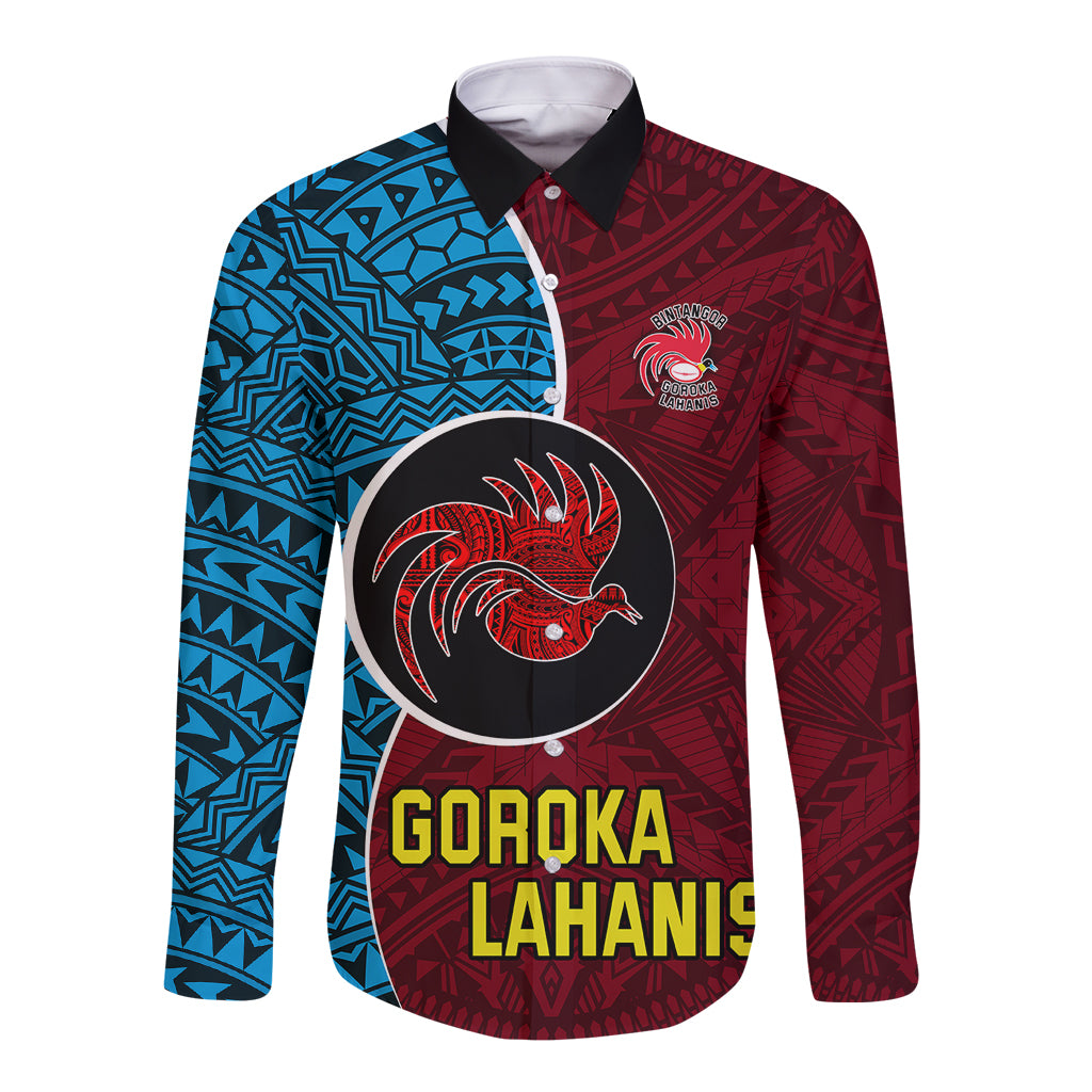 Bintangor Goroka Lahanis Rugby Long Sleeve Button Shirt Papua New Guinea Polynesian Tattoo LT03 Unisex Red - Polynesian Pride