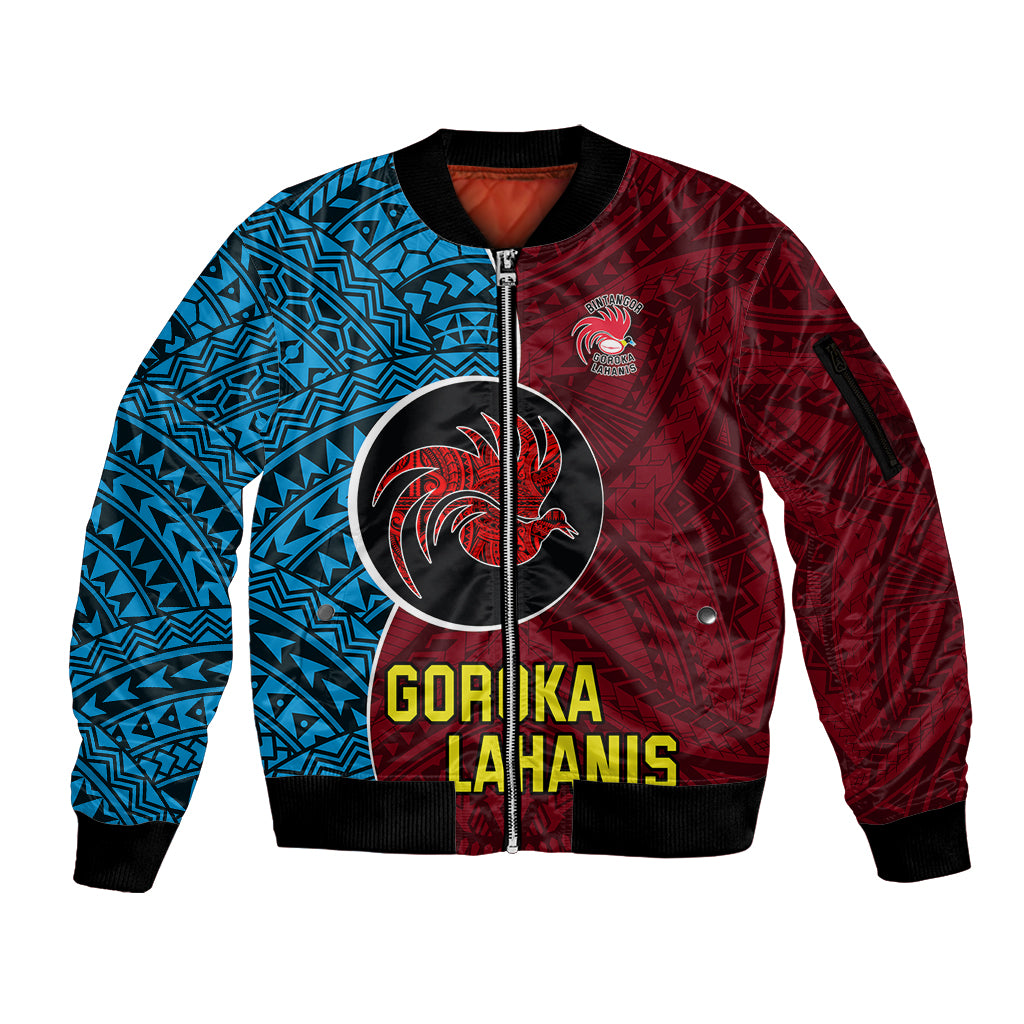 Bintangor Goroka Lahanis Rugby Sleeve Zip Bomber Jacket Papua New Guinea Polynesian Tattoo LT03 Unisex Red - Polynesian Pride