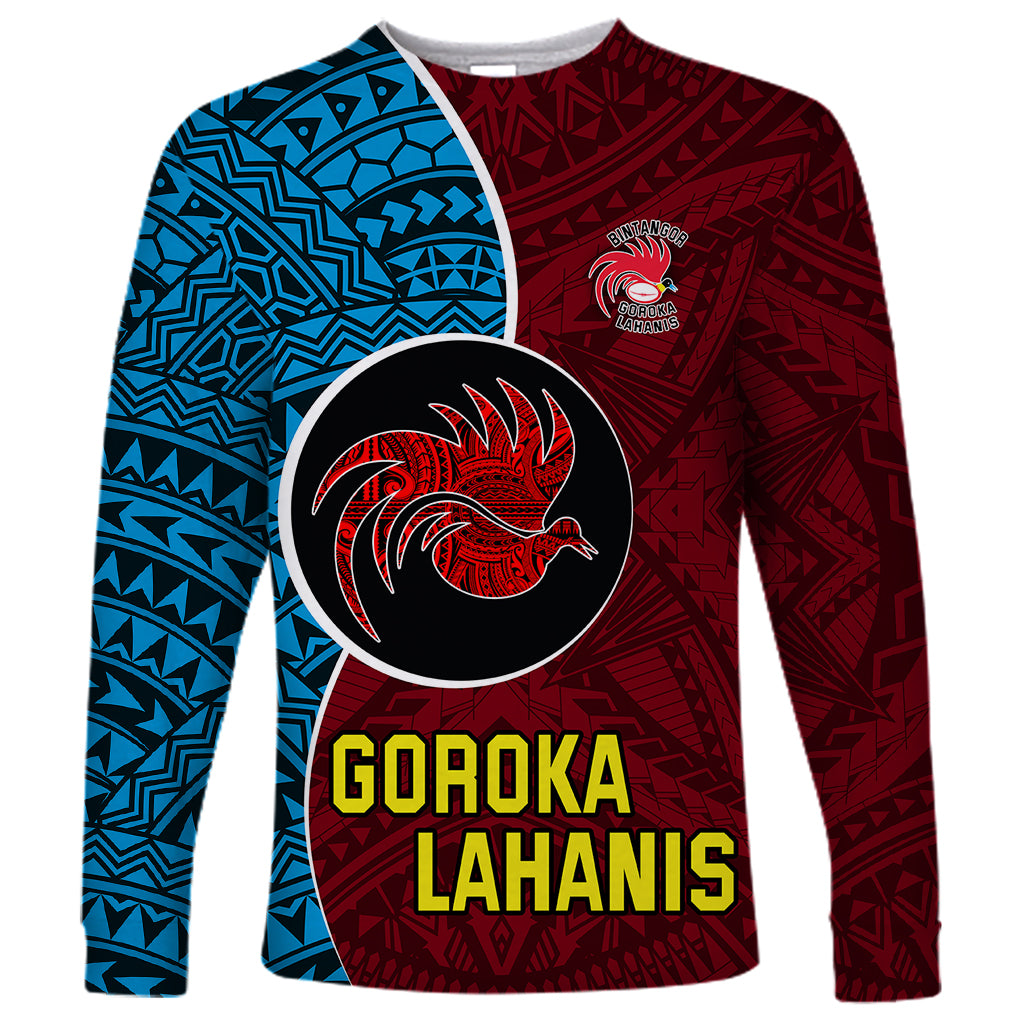 Custom Bintangor Goroka Lahanis Rugby Long Sleeve Shirt Papua New Guinea Polynesian Tattoo LT03 Unisex Red - Polynesian Pride