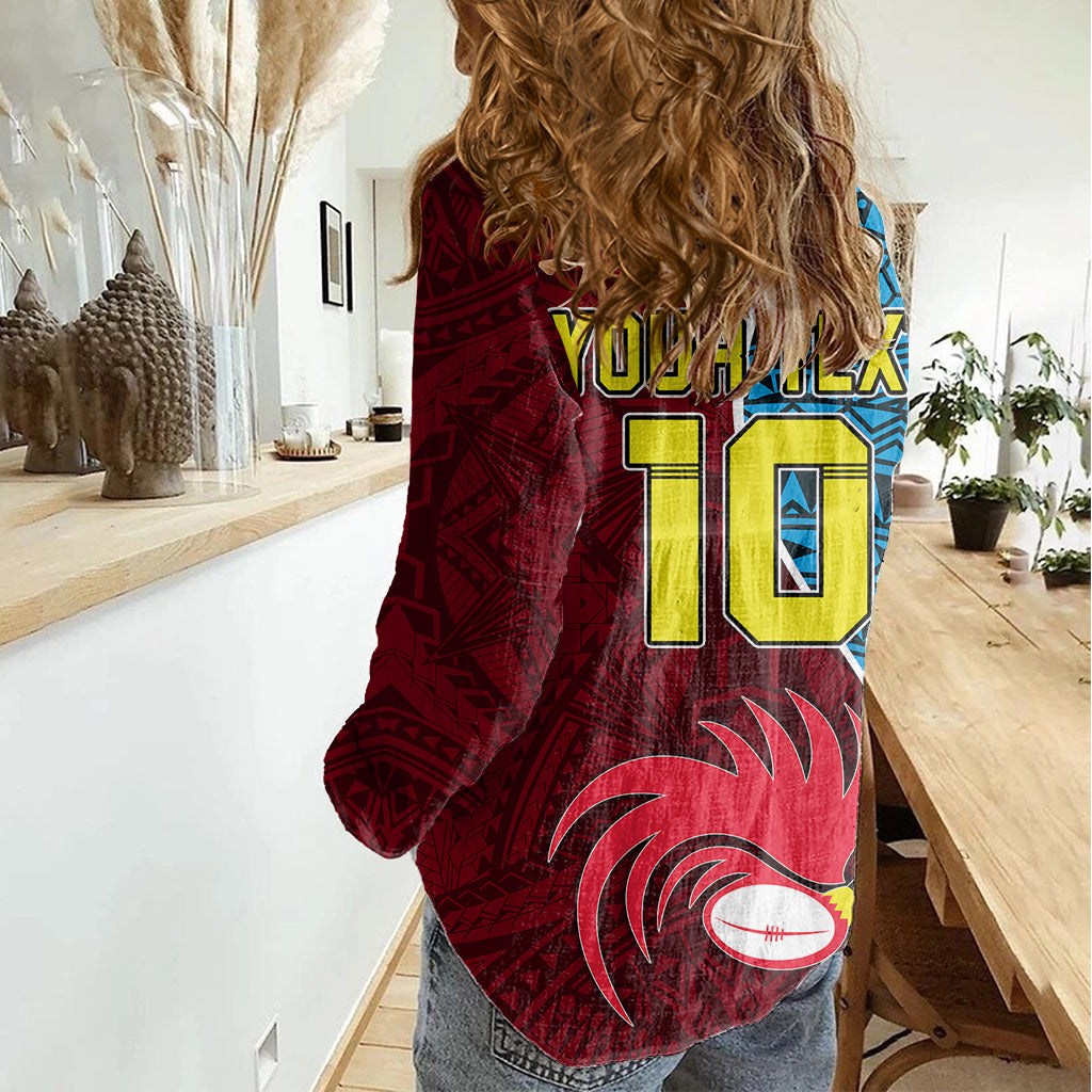 Custom Bintangor Goroka Lahanis Rugby Women Casual Shirt Papua New Guinea Polynesian Tattoo LT03 - Polynesian Pride
