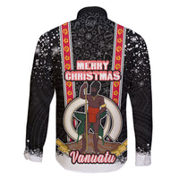 Vanuatu Christmas Family Matching Off Shoulder Short Dress and Hawaiian Shirt Polynesian Tribal Snow Style LT03 - Polynesian Pride