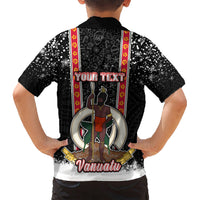 Personalised Vanuatu Christmas Kid Hawaiian Shirt Polynesian Tribal Snow Style LT03 - Polynesian Pride