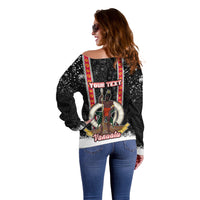 Personalised Vanuatu Christmas Off Shoulder Sweater Polynesian Tribal Snow Style LT03 - Polynesian Pride