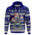 Samoa Christmas Hoodie The Santa Coat of Arms with Samoa Bracelet Pattern LT03 Blue - Polynesian Pride