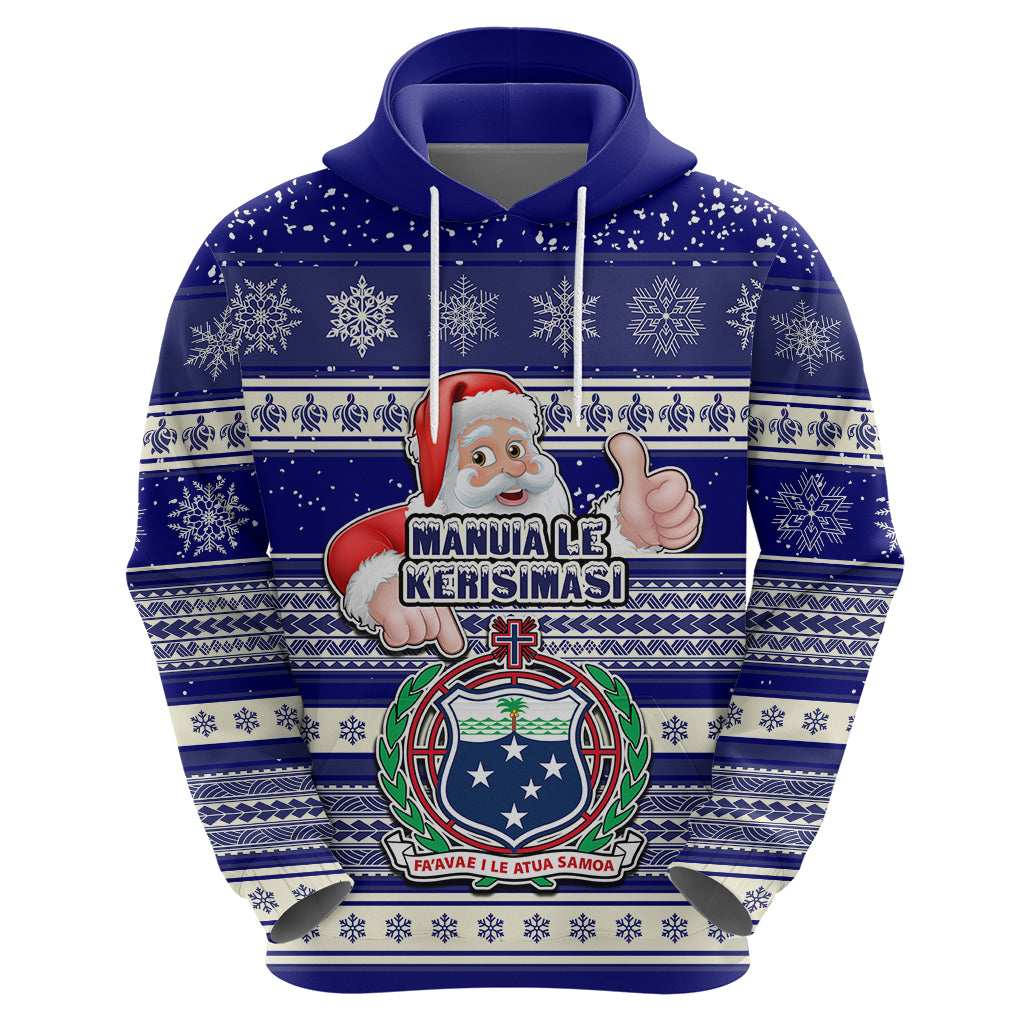Samoa Christmas Hoodie The Santa Coat of Arms with Samoa Bracelet Pattern LT03 - Polynesian Pride