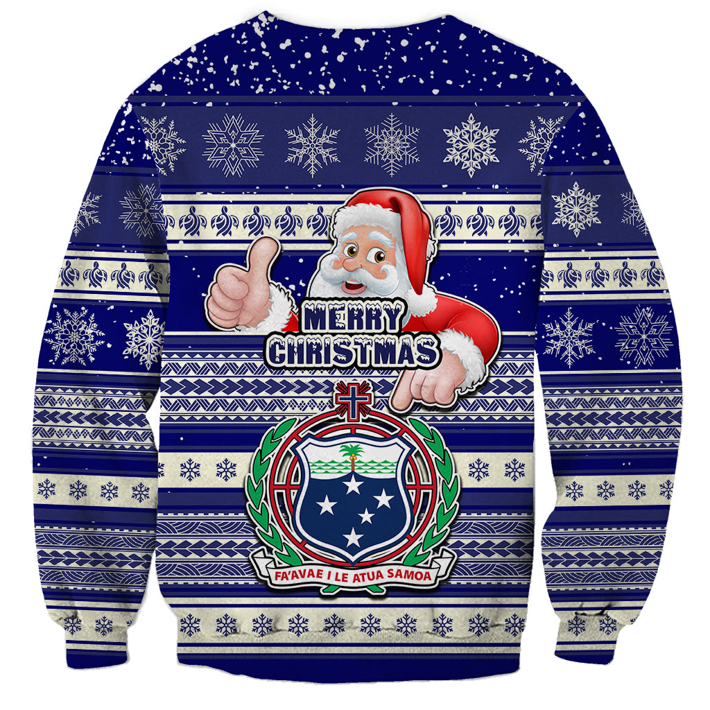 Samoa Christmas Sweatshirt The Santa Coat of Arms with Samoa Bracelet Pattern LT03 - Polynesian Pride