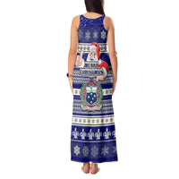 Samoa Christmas Tank Maxi Dress The Santa Coat of Arms with Samoa Bracelet Pattern LT03 - Polynesian Pride