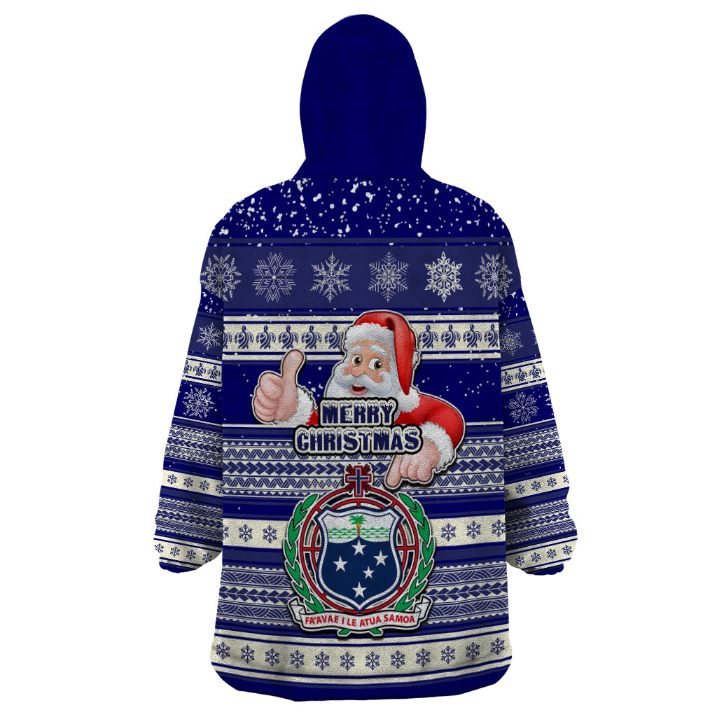Samoa Christmas Wearable Blanket Hoodie The Santa Coat of Arms with Samoa Bracelet Pattern LT03 - Polynesian Pride