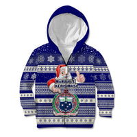 Custom Samoa Christmas Kid Hoodie The Santa Coat of Arms with Samoa Bracelet Pattern LT03 - Polynesian Pride