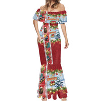 New Zealand Merry Christmas Mermaid Dress Maori Animals, Koru Tattoo - Red Xmas Style LT03 - Polynesian Pride