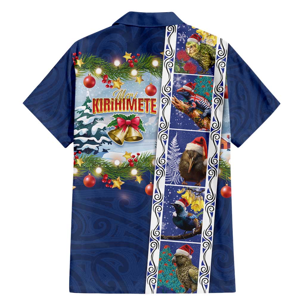New Zealand Merry Christmas Family Matching Long Sleeve Bodycon Dress and Hawaiian Shirt Maori Animals, Koru Tattoo - Blue Xmas Style LT03 - Polynesian Pride