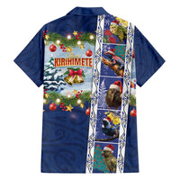New Zealand Merry Christmas Family Matching Puletasi and Hawaiian Shirt Maori Animals, Koru Tattoo - Blue Xmas Style LT03 - Polynesian Pride