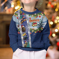 New Zealand Merry Christmas Kid Ugly Christmas Sweater Maori Animals, Koru Tattoo - Blue Xmas Style