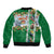 New Zealand Merry Christmas Bomber Jacket Maori Animals, Koru Tattoo - Green Xmas Style