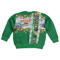 New Zealand Merry Christmas Kid Ugly Christmas Sweater Maori Animals, Koru Tattoo - Green Xmas Style