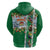 New Zealand Merry Christmas Zip Hoodie Maori Animals, Koru Tattoo - Green Xmas Style