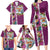 New Zealand Merry Christmas Family Matching Long Sleeve Bodycon Dress and Hawaiian Shirt Maori Animals, Koru Tattoo - Pink Xmas Style