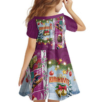 New Zealand Merry Christmas Family Matching Mermaid Dress and Hawaiian Shirt Maori Animals, Koru Tattoo - Pink Xmas Style LT03 - Polynesian Pride