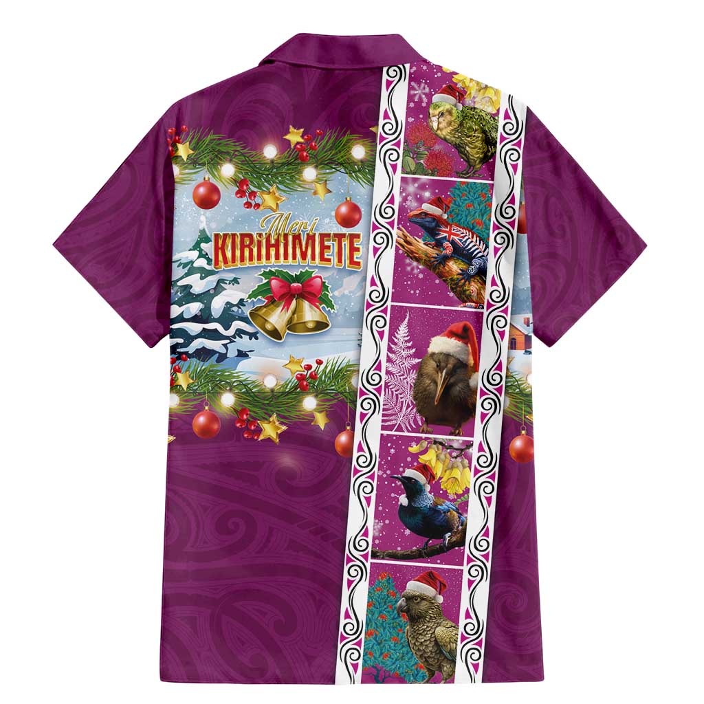 New Zealand Merry Christmas Family Matching Mermaid Dress and Hawaiian Shirt Maori Animals, Koru Tattoo - Pink Xmas Style LT03 - Polynesian Pride