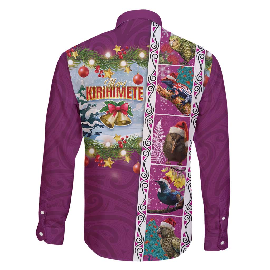 New Zealand Merry Christmas Family Matching Mermaid Dress and Hawaiian Shirt Maori Animals, Koru Tattoo - Pink Xmas Style LT03 - Polynesian Pride