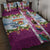 New Zealand Merry Christmas Quilt Bed Set Maori Animals, Koru Tattoo - Pink Xmas Style