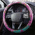 New Zealand Merry Christmas Steering Wheel Cover Maori Animals, Koru Tattoo - Pink Xmas Style