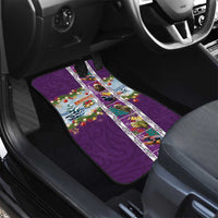 New Zealand Merry Christmas Car Mats Maori Animals, Koru Tattoo - Purple Xmas Style