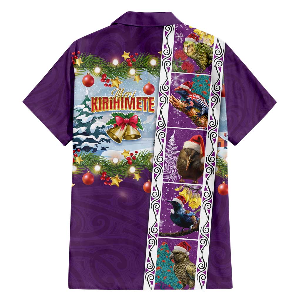 New Zealand Merry Christmas Family Matching Puletasi and Hawaiian Shirt Maori Animals, Koru Tattoo - Purple Xmas Style LT03 - Polynesian Pride