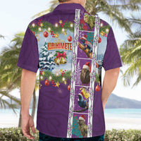 New Zealand Merry Christmas Hawaiian Shirt Maori Animals, Koru Tattoo - Purple Xmas Style
