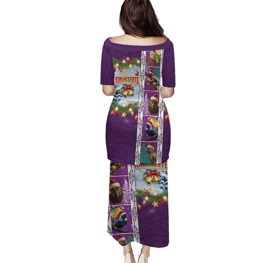 New Zealand Merry Christmas Puletasi Maori Animals, Koru Tattoo - Purple Xmas Style LT03 - Polynesian Pride