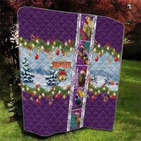 New Zealand Merry Christmas Quilt Maori Animals, Koru Tattoo - Purple Xmas Style LT03 - Polynesian Pride